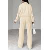 imageBTFBM Womens Two Piece Tracksuit Fall 2025 Long Sleeve Zip Up Sweatshirt Long Pants Outfits Jogger Sweatsuit SetsSolid Apricot