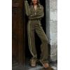 imageBTFBM Womens Two Piece Tracksuit Fall 2025 Long Sleeve Zip Up Sweatshirt Long Pants Outfits Jogger Sweatsuit SetsSolid Army Green