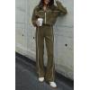imageBTFBM Womens Two Piece Tracksuit Fall 2025 Long Sleeve Zip Up Sweatshirt Long Pants Outfits Jogger Sweatsuit SetsSolid Army Green