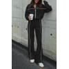 imageBTFBM Womens Two Piece Tracksuit Fall 2025 Long Sleeve Zip Up Sweatshirt Long Pants Outfits Jogger Sweatsuit SetsSolid Black