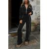 imageBTFBM Womens Two Piece Tracksuit Fall 2025 Long Sleeve Zip Up Sweatshirt Long Pants Outfits Jogger Sweatsuit SetsSolid Black