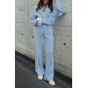 imageBTFBM Womens Two Piece Tracksuit Fall 2025 Long Sleeve Zip Up Sweatshirt Long Pants Outfits Jogger Sweatsuit SetsSolid Blue