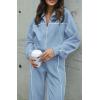 imageBTFBM Womens Two Piece Tracksuit Fall 2025 Long Sleeve Zip Up Sweatshirt Long Pants Outfits Jogger Sweatsuit SetsSolid Blue