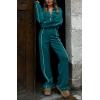 imageBTFBM Womens Two Piece Tracksuit Fall 2025 Long Sleeve Zip Up Sweatshirt Long Pants Outfits Jogger Sweatsuit SetsSolid Blue Green