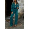 imageBTFBM Womens Two Piece Tracksuit Fall 2025 Long Sleeve Zip Up Sweatshirt Long Pants Outfits Jogger Sweatsuit SetsSolid Blue Green
