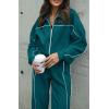 imageBTFBM Womens Two Piece Tracksuit Fall 2025 Long Sleeve Zip Up Sweatshirt Long Pants Outfits Jogger Sweatsuit SetsSolid Blue Green