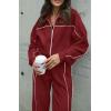 imageBTFBM Womens Two Piece Tracksuit Fall 2025 Long Sleeve Zip Up Sweatshirt Long Pants Outfits Jogger Sweatsuit SetsSolid Brick Red