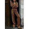 imageBTFBM Womens Two Piece Tracksuit Fall 2025 Long Sleeve Zip Up Sweatshirt Long Pants Outfits Jogger Sweatsuit SetsSolid Brown