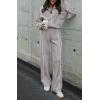 imageBTFBM Womens Two Piece Tracksuit Fall 2025 Long Sleeve Zip Up Sweatshirt Long Pants Outfits Jogger Sweatsuit SetsSolid Grey