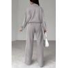 imageBTFBM Womens Two Piece Tracksuit Fall 2025 Long Sleeve Zip Up Sweatshirt Long Pants Outfits Jogger Sweatsuit SetsSolid Grey