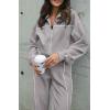 imageBTFBM Womens Two Piece Tracksuit Fall 2025 Long Sleeve Zip Up Sweatshirt Long Pants Outfits Jogger Sweatsuit SetsSolid Grey