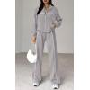 imageBTFBM Womens Two Piece Tracksuit Fall 2025 Long Sleeve Zip Up Sweatshirt Long Pants Outfits Jogger Sweatsuit SetsSolid Grey