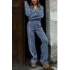 imageBTFBM Womens Two Piece Tracksuit Fall 2025 Long Sleeve Zip Up Sweatshirt Long Pants Outfits Jogger Sweatsuit SetsSolid Grey Blue