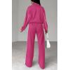imageBTFBM Womens Two Piece Tracksuit Fall 2025 Long Sleeve Zip Up Sweatshirt Long Pants Outfits Jogger Sweatsuit SetsSolid Rose Red