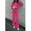 imageBTFBM Womens Two Piece Tracksuit Fall 2025 Long Sleeve Zip Up Sweatshirt Long Pants Outfits Jogger Sweatsuit SetsSolid Rose Red