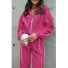 imageBTFBM Womens Two Piece Tracksuit Fall 2025 Long Sleeve Zip Up Sweatshirt Long Pants Outfits Jogger Sweatsuit SetsSolid Rose Red