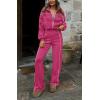 imageBTFBM Womens Two Piece Tracksuit Fall 2025 Long Sleeve Zip Up Sweatshirt Long Pants Outfits Jogger Sweatsuit SetsSolid Rose Red