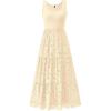 imageBTFBM Women Summer Eyelet Midi Dresses Casual Spring 2025 Sleeveless A Line Flowy Vacation Beach Wedding Guest Sun DressApricot