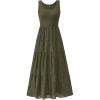imageBTFBM Women Summer Eyelet Midi Dresses Casual Spring 2025 Sleeveless A Line Flowy Vacation Beach Wedding Guest Sun DressArmy Green