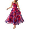 Floral Navy Red Flower