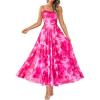 imageBTFBM Women Summer Floral Maxi Dresses Elegant Spaghetti Strap Dress Printed Party Dress Beach Long DressesFloral Pink