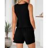 imageBTFBM Womens Blazer 2 Piece Outfits Summer 2025 Casual Business Clothes Sleeveless Button Down Vest Shorts Lounge SetsBlack
