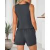 imageBTFBM Womens Blazer 2 Piece Outfits Summer 2025 Casual Business Clothes Sleeveless Button Down Vest Shorts Lounge SetsGrey