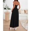imageBTFBM Women Strapless Tube Top Dress Summer 2025 Sleeveless Ruched Flowy Cocktail Wedding Guest Maxi Dresses with PocketBlack