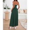 imageBTFBM Women Strapless Tube Top Dress Summer 2025 Sleeveless Ruched Flowy Cocktail Wedding Guest Maxi Dresses with PocketDark Green