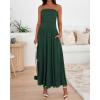 imageBTFBM Women Strapless Tube Top Dress Summer 2025 Sleeveless Ruched Flowy Cocktail Wedding Guest Maxi Dresses with PocketDark Green