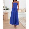 imageBTFBM Women Strapless Tube Top Dress Summer 2025 Sleeveless Ruched Flowy Cocktail Wedding Guest Maxi Dresses with PocketRoyal Blue