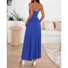 imageBTFBM Women Strapless Tube Top Dress Summer 2025 Sleeveless Ruched Flowy Cocktail Wedding Guest Maxi Dresses with PocketRoyal Blue