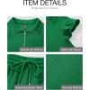 imageBTFBM Women Summer 2 Piece Sets Airport Outfits Ruffle Cap Sleeve Quarter Zip Top Wide Leg Pants Lounge Set TracksuitsGreen