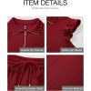 imageBTFBM Women Summer 2 Piece Sets Airport Outfits Ruffle Cap Sleeve Quarter Zip Top Wide Leg Pants Lounge Set TracksuitsRed