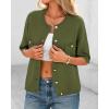 imageBTFBM Women Short Sleeve Cardigan Button Down Shirts Summer 2025 Crew Neck Y2k Sweater Business Casual Work Knit TopsArmy Green
