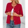 imageBTFBM Women Short Sleeve Cardigan Button Down Shirts Summer 2025 Crew Neck Y2k Sweater Business Casual Work Knit TopsRed