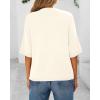 imageBTFBM Women Short Sleeve Cardigan Button Down Shirts Summer 2025 Crew Neck Y2k Sweater Business Casual Work Knit TopsWhite