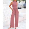 imageBTFBM One Piece Jumpsuits For Women Dressy Casual Spring Summer Outfits 2025 Sleeveless Mock Neck Wide Leg Pants RompersSolid Dusty Pink