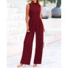 imageBTFBM One Piece Jumpsuits For Women Dressy Casual Spring Summer Outfits 2025 Sleeveless Mock Neck Wide Leg Pants RompersSolid Wine Red
