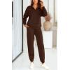 imageBTFBM Womens 2 Piece Sweatsuit Sets Fall Outfits Tracksuits 2025 Long Sleeve Half Zip Sweatshirt Sweatpants Lounge SetSolid Brown
