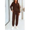 imageBTFBM Womens 2 Piece Sweatsuit Sets Fall Outfits Tracksuits 2025 Long Sleeve Half Zip Sweatshirt Sweatpants Lounge SetSolid Brown