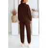 imageBTFBM Womens 2 Piece Sweatsuit Sets Fall Outfits Tracksuits 2025 Long Sleeve Half Zip Sweatshirt Sweatpants Lounge SetSolid Brown