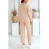 imageBTFBM Womens 2 Piece Sweatsuit Sets Fall Outfits Tracksuits 2025 Long Sleeve Half Zip Sweatshirt Sweatpants Lounge SetSolid Light Khaki