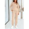 imageBTFBM Womens 2 Piece Sweatsuit Sets Fall Outfits Tracksuits 2025 Long Sleeve Half Zip Sweatshirt Sweatpants Lounge SetSolid Light Khaki