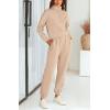 imageBTFBM Womens 2 Piece Sweatsuit Sets Fall Outfits Tracksuits 2025 Long Sleeve Half Zip Sweatshirt Sweatpants Lounge SetSolid Light Khaki