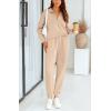 imageBTFBM Womens 2 Piece Sweatsuit Sets Fall Outfits Tracksuits 2025 Long Sleeve Half Zip Sweatshirt Sweatpants Lounge SetSolid Light Khaki