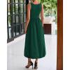 imageBTFBM Womens 2025 Summer Casual Sleeveless Midi Dress Patchwork Knit Tank Bubble Long Flowy Beach Maxi Sundress PocketsDark Green