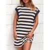 imageBTFBM Womens 2025 Summer Striped T Shirt Tunic Dress Loose Cap Sleeve Crew Neck Casual Cute Short Dresses PocketsNavy