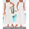 imageBTFBM 2025 Women Summer Sleeveless Dress Crew Neck Casual Loose Sundress Bubble Hem Flowy Tank Maxi Dresses with PocketsBeige White