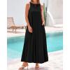 imageBTFBM 2025 Women Summer Sleeveless Dress Crew Neck Casual Loose Sundress Bubble Hem Flowy Tank Maxi Dresses with PocketsBlack